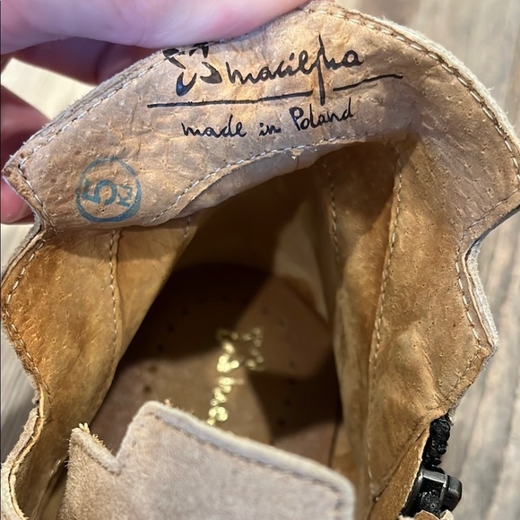 Maciejka Boho Tan/Gray Genuine Suede Leather Lace Up Chukka Ankle Boots NEW Sz 9 - Picture 2 of 14